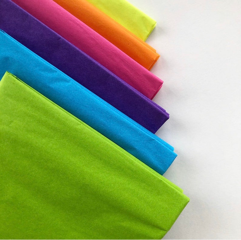 TISSUE PAPER SHEETS Neon Colors / Hot Pink Orange Yellow Etsy