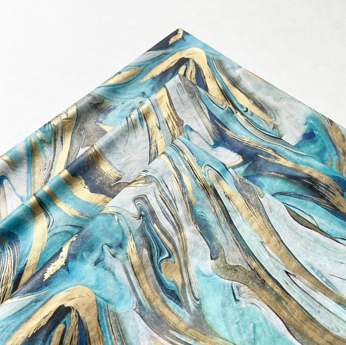 BLUE & GOLD MARBLE Tissue Paper Sheets / Gift Present Wrapping Etsy