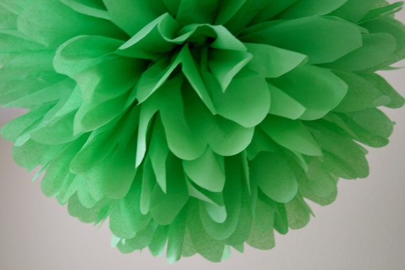 APPLE GREEN tissue paper pompom wedding first birthday party baby bridal shower decorations st patrick's day caterpillar 90's twin neutral Il_570xn