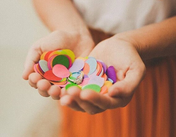 CUSTOM COLORS tissue paper party confetti wedding cake dessert pie bar buffet table decorations exit send off floating tossing flower girl Il_570xn