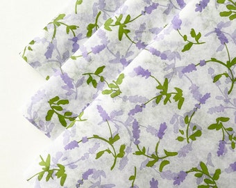 LAVENDER FIELD 93 In Stock Tissue Sheets gift present wrap craft supply retail packaging Flowers floral plant purple pastel botanical