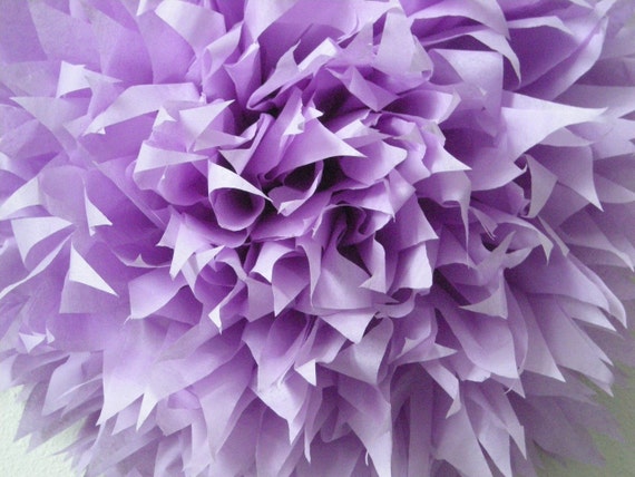 LILAC 1 tissue paper pompom pastel purple wedding decorations first birthday party chair back aisle marker easter unicorn theme bat mitzvah Il_570xn