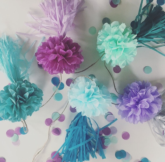 Jellyfish Pompom Tassel Garland Under The Sea Ocean Creatures