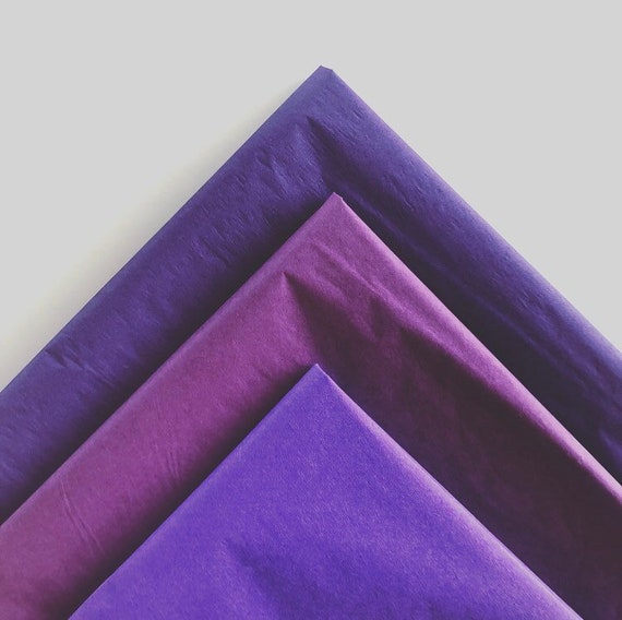 TISSUE PAPER SHEETS royal plum violet purple retail and gift wrapping craft supply packaging diy art project decoupage pompom color decorate Il_570xn