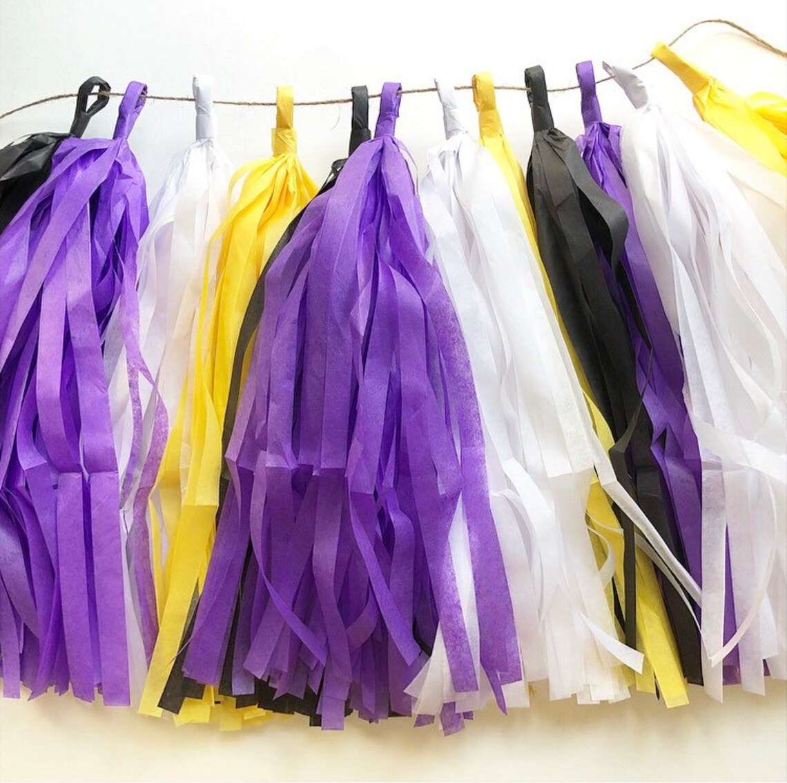 NON BINARY PRIDE tassel garland purple yellow black white flag Etsy