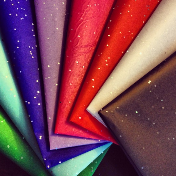 GLITTER TISSUE PAPER 10 Sheets gift wrapping craft supply retail packaging diy holiday nye christmas wrapping paper decoupage sparkle paper Il_570xn