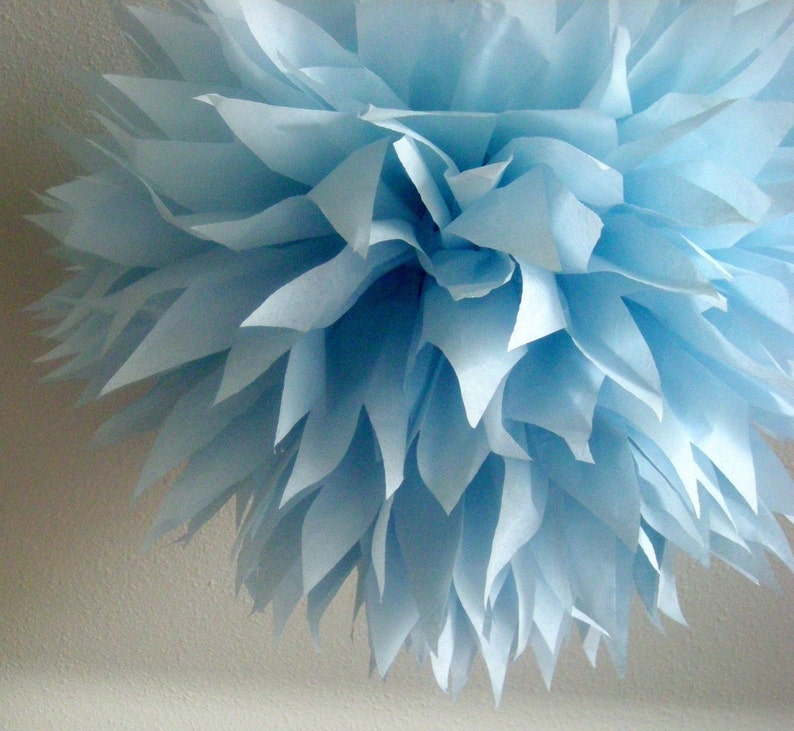 Baby Blue Tissue Paper Pompom Wedding Decorations Bridal Etsy