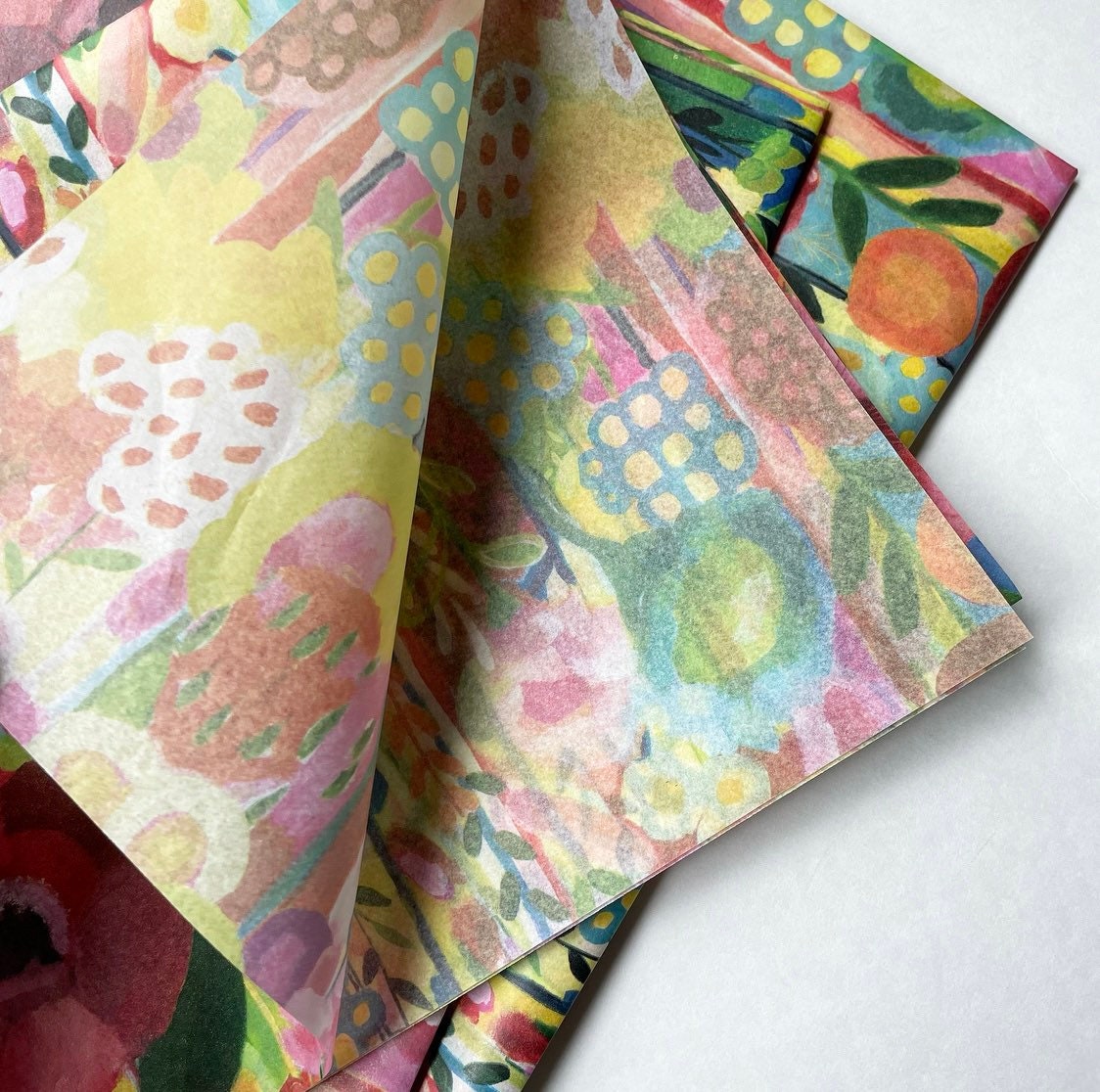 WILDWOOD Tissue Paper Sheets / Gift Present Wrapping Craft Supply Retail  Store Packaging Nature Flowers Berries Floral Farm Country Woodland 