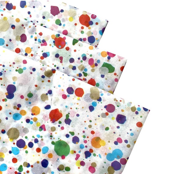 SPLATTER tissue paper sheets gift present wrapping craft supply retail store packaging finger paint splash art colorful fun kid birthday Il_570xn