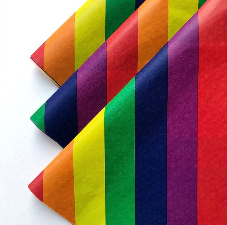 RAINBOW STRIPES Tissue Paper Sheets / Gift Present Wrapping Etsy