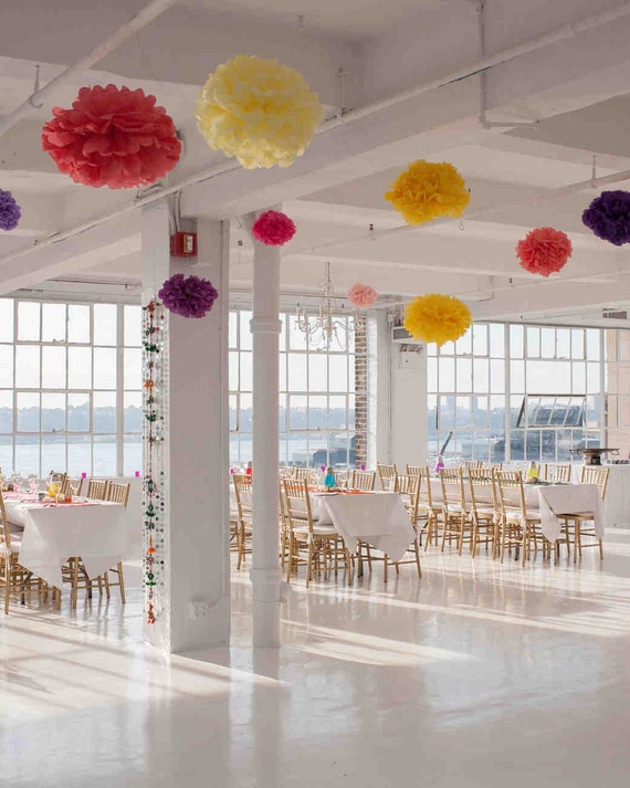 Custom Colors 10 Tissue Paper Pompoms Aisle Chair Marker