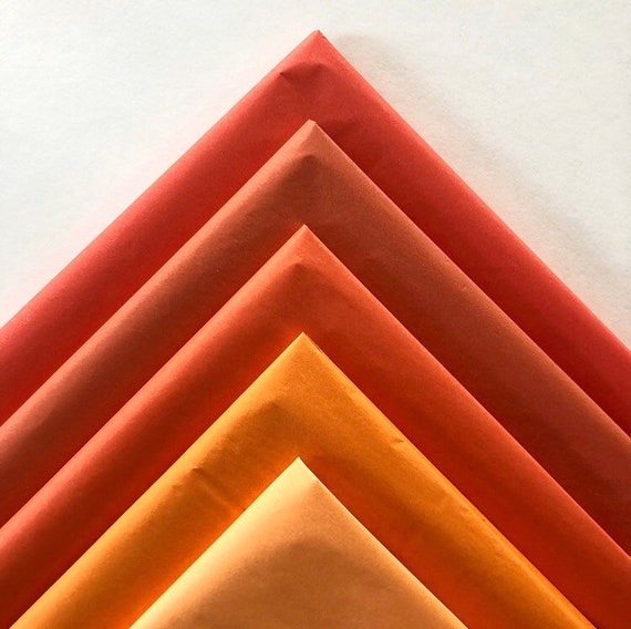 TISSUE PAPER SHEETS burnt primary orange apricot retail and gift wrapping craft supply packaging art project decoupage pompom colors Il_570xn