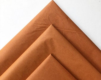 TISSUE PAPER SHEETS rust burnt orange sienna retail and gift wrapping craft supply packaging diy art project decoupage pompom color