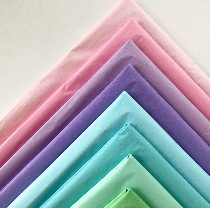 TISSUE PAPER SHEETS Pastel Colors Peach Mint Blush Yellow Etsy