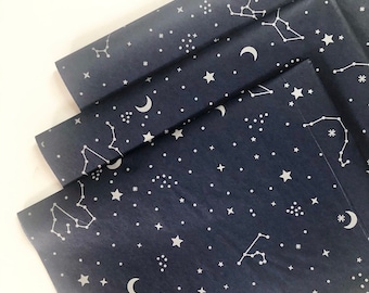 CONSTELLATION SILVER 121 In Stock Tissue Sheets gift wrap craft supply retail packaging navy blue zodiac star galaxy sky astronomy astrology