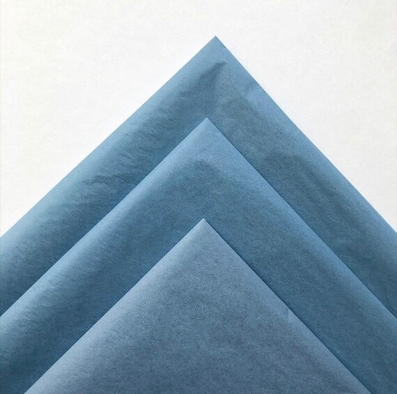 TISSUE PAPER SHEETS smokey blue dusty gray retail and gift wrapping craft supply packaging diy art project decoupage pompom color Il_570xn