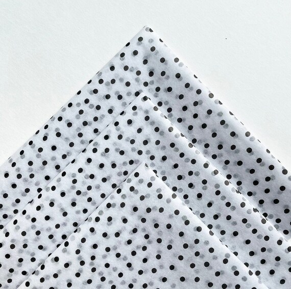 SIMPLE DOTS tissue paper sheets / gift present wrapping craft supply retail store packaging black white polka dot modern boho neutral Il_570xn