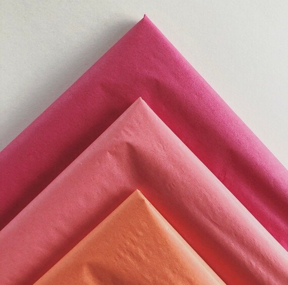 TISSUE PAPER SHEETS coral guava salmon orange pink retail and gift wrapping craft supply packaging art project decoupage pompom colors luau Il_570xn