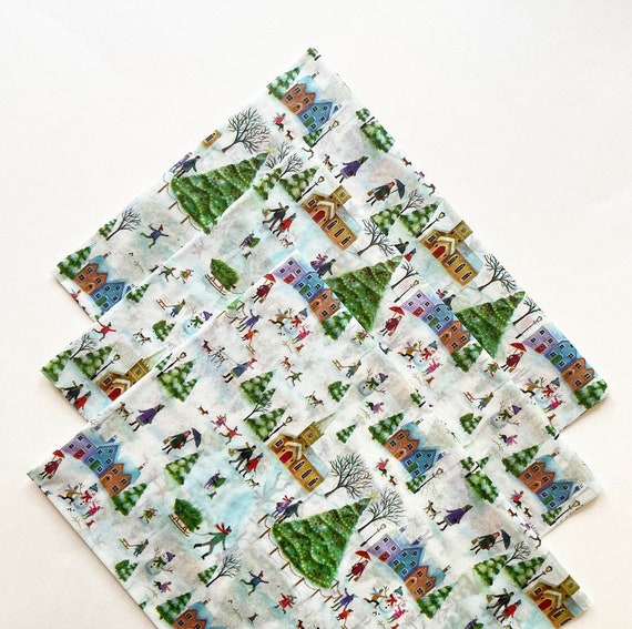 WINTER WONDERLAND tissue paper sheets gift present wrapping craft supply retail store packaging holiday green red festive Christmas tree Il_570xn