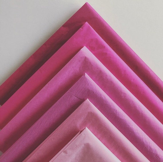 TISSUE PAPER SHEETS cerise hot pink fichsia magenta retail and gift wrapping craft supply packaging diy art project decoupage pompom colors Il_570xn