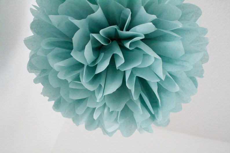 DUSTY BLUE Tissue Paper Pompom Kit Wedding Decorations Aisle Etsy