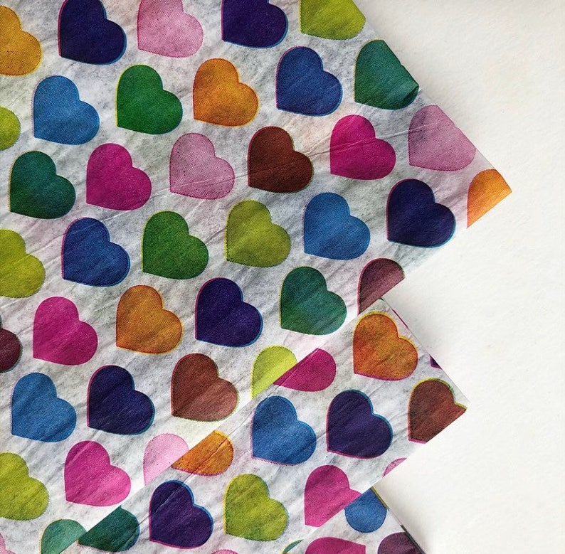 RAINBOW HEARTS Tissue Paper Sheets / Gift Present Wrapping - Etsy