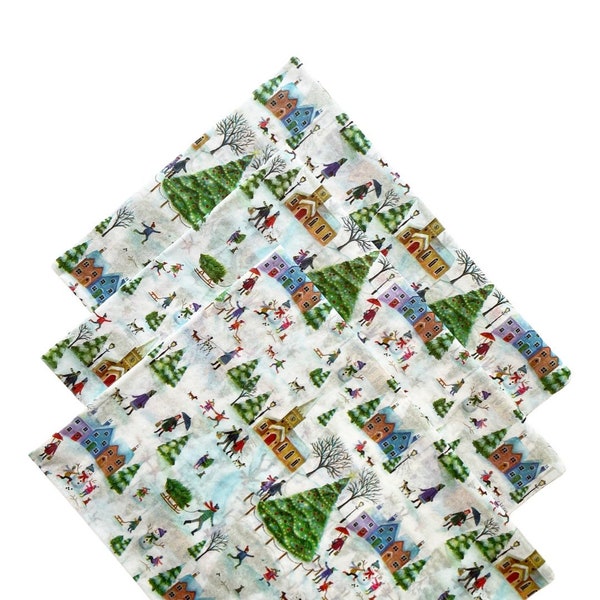 WINTER WONDERLAND tissue paper sheets gift present wrapping craft supply retail store packaging holiday green red festive Christmas tree