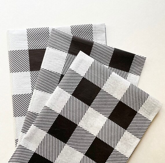 BUFFALO PLAID tissue paper sheets gift present wrapping craft supply retail store packaging diy birthday simple pattern guy birthday neutral Il_570xn