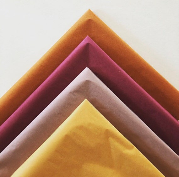 TISSUE PAPER SHEETS mauve burgundy mustard yellow retail and gift wrapping craft supply packaging diy art project decoupage pompom colors Il_570xn