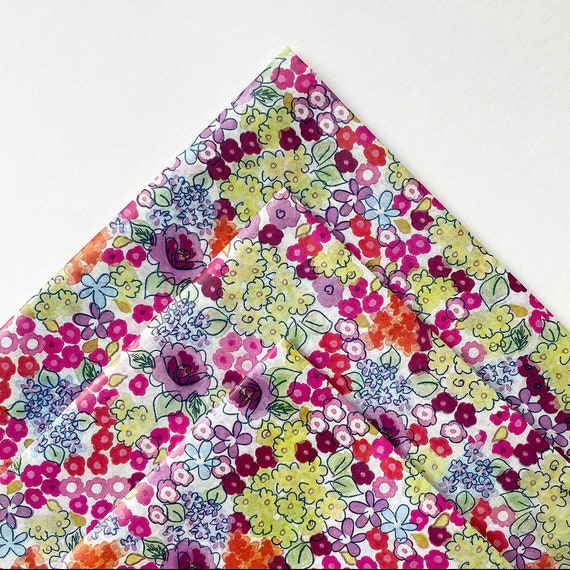 LIBERTY BLOOM Tissue paper sheets /gift present wrapping craft supply retail store packaging flowers floral blue pink baby bridal shower Il_570xn