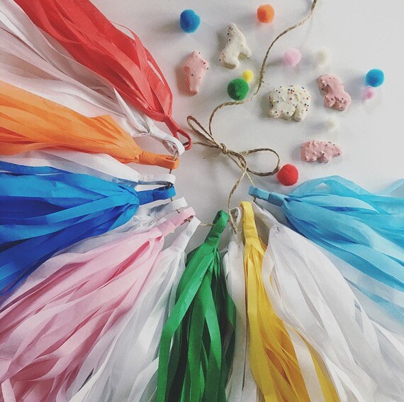sale / CARNIVAL FUN tassel garland clown carousel circus animal sprinkle theme high chair decorations purim party first birthday cake smash Il_570xn