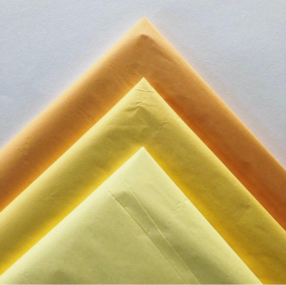 TISSUE PAPER SHEETS marigold primary buttercup pale yellow retail and gift wrapping craft supply packaging diy art project decoupage pompom Il_570xn