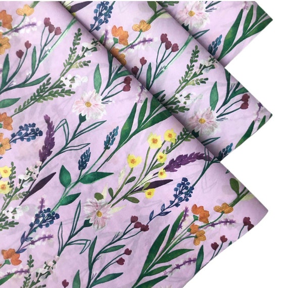 WILDFLOWERS Tissue Paper Sheets Gift Present Wrapping Craft Supply