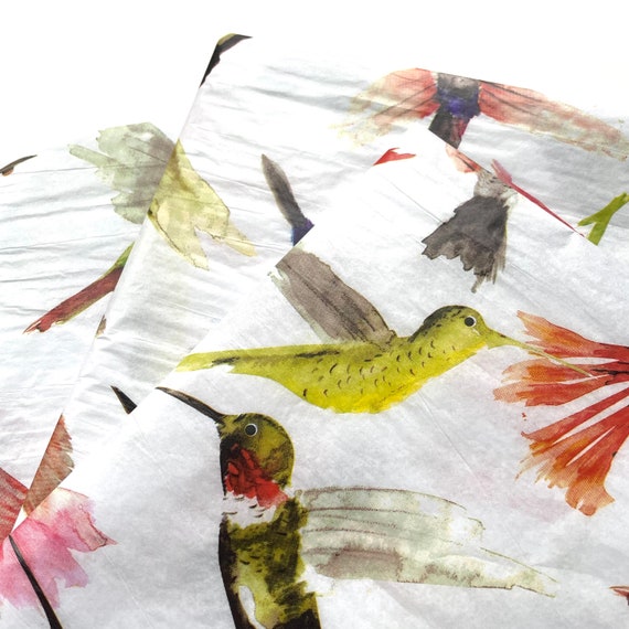 Hummingbird Gift Wrap Tissue Paper-10 Large Sheets 20" by 30" Multi-colored 