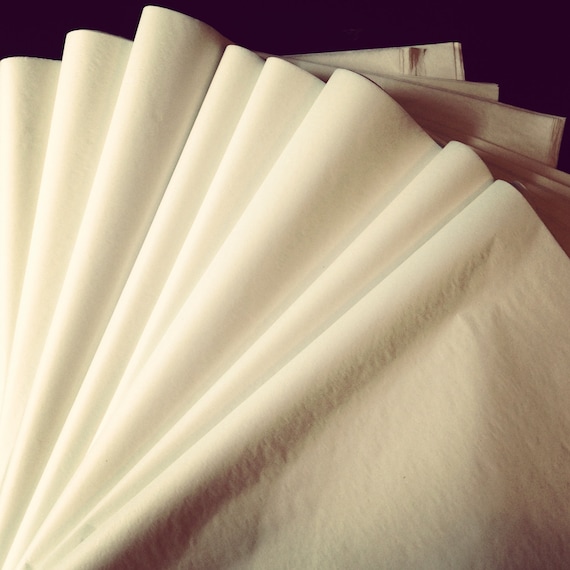 Ivory or Bright White Tissue Paper 50 Sheets / gift bag present wrapping craft supply retail shop product packaging diy art project decor Il_570xn