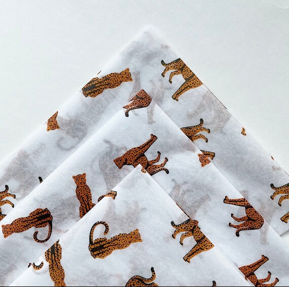 CHILL CHEETAHS tissue paper sheets /gift present wrapping craft supply retail store packaging cheetah cat wild fun safari vibe boho theme Il_570xn