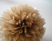 KRAFT BROWN tissue paper pompom rustic barn forest woodland natural neutral wedding decorations tan baby bridal shower aisle chair marker