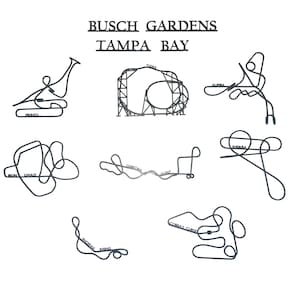 Busch Gardens Tampa Bay Roller Coaster Set, 3D Print, Busch Gardens TB Track Layout, Busch Gardens Wall Art, Blueprint, Roller Coaster Decor