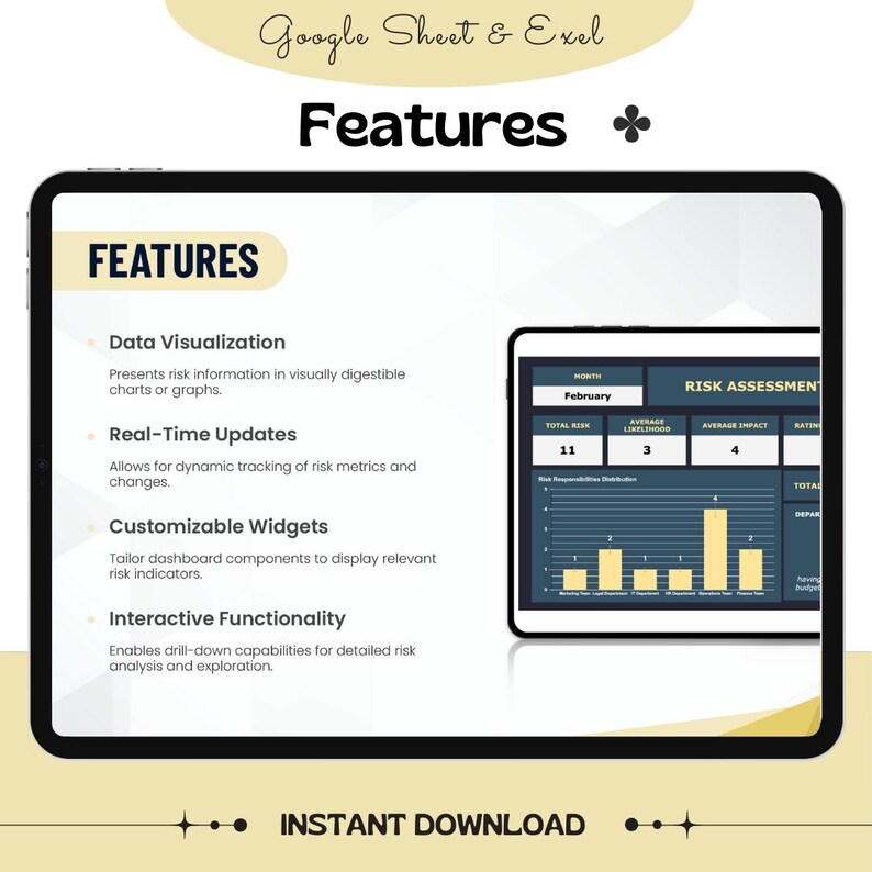 Risk Assessment Dashboard Sheet | Business Risk Management Excel ...