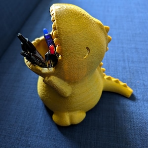 Dinosaur Pencil Holder, Fun Desk Organizer for Kids or Adults, 3D Printed Pen & Pencil Stand - Small or Large Size