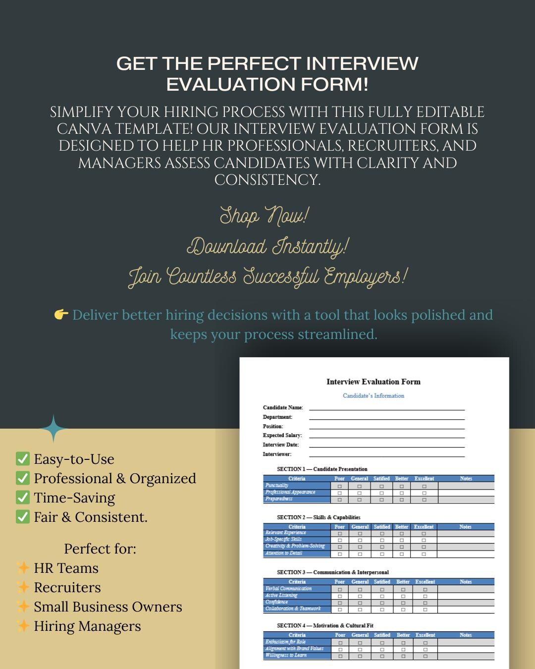 Interview Evaluation Form | Microsoft Word HR Template | Candidate ...