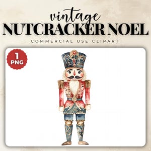 Clipart de quebra-nozes vintage, clipart de quebra-nozes em aquarela, Natal vintage, Grandmillenial PNG, download digital, clipart de feriado