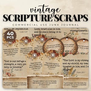 Bible Verse Scraps: Junk Journal Ephemera (Digital Download)