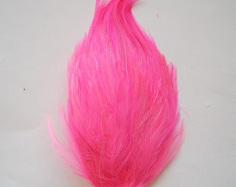 Set of 5 Hot Pink Hackle Feather Pads