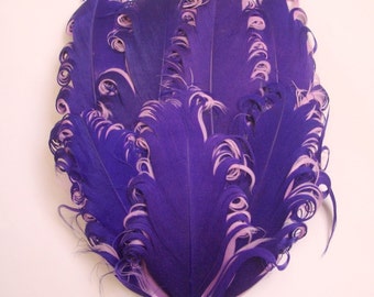 1 Purple on Pink Curled Goose Feather Pad