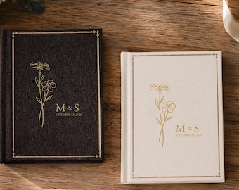 Personalized wedding vow books set of 2, custom wedding vow booklets, luxury speech notebook for bride and groom, couple engagement gift