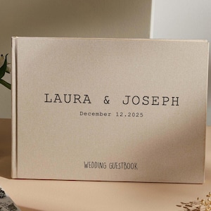 Livro de visitas de casamento personalizado, álbum de fotos de casamento de linho personalizado, livro de visitas de recepção de casamento, álbum de recortes de noivado, lembrança de aniversário