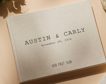 Livro do Nosso Primeiro Ano Juntos - Álbum de Fotos do Primeiro Ano - Presente de Aniversário de Um Ano para o Casal - Presente de Bodas de Papel