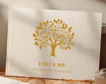 Álbum de recortes personalizado em linho, presente para o Dia dos Pais, álbum de fotos personalizado, livro de memórias artesanal para o papai, recordação fotográfica.