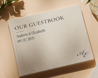 Livro de assinaturas de casamento personalizado em linho, álbum de recortes personalizado para aniversário, álbum de fotos para assinatura de casamento, lembrança de noivado, livro de assinaturas para recepção